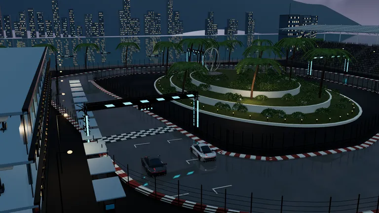 Neon Checkpoint Circuit